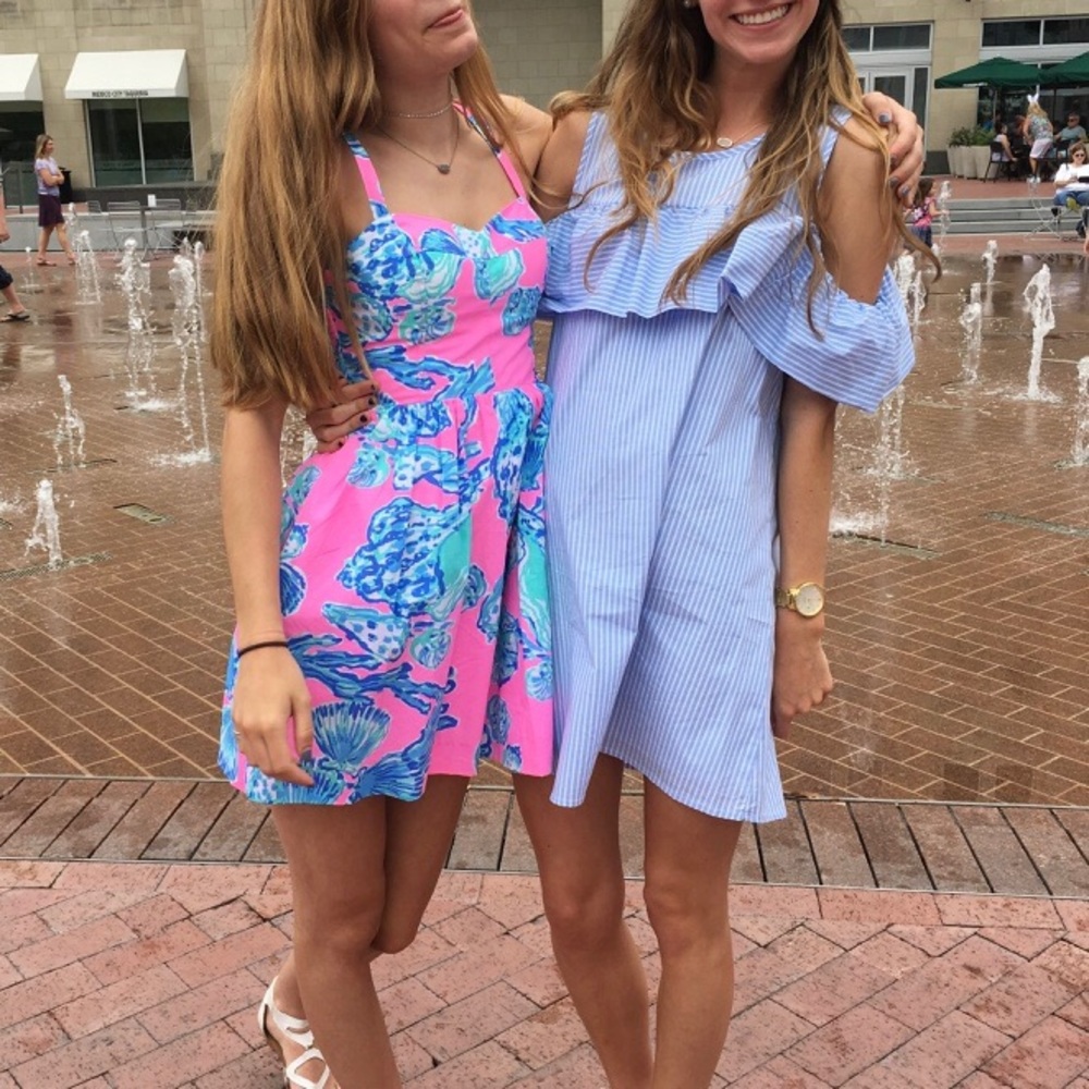 Blue & white dress